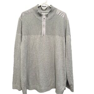 Tommy‎ Bahama Mens Gray Pullover Quarter Zip Long Sleeve Sweater XXL 2X